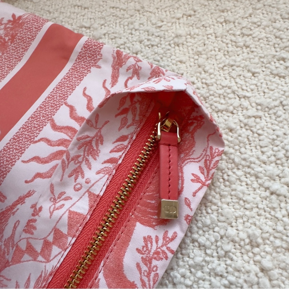 Dioriviera DiorTravel Zipped Pouch Clutch Makeup Bag | Orange / Peach / Coral - Picture 8 of 15